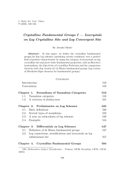 Crystalline Fundamental Groups I