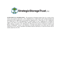 prospectus - Strategic Storage Trust