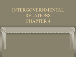 INTERGOVERNMENTAL RELATIONS CHAPTER 4