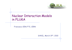 Nuclear Interaction Models in FLUKA