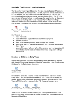 Specialist Teaching and Learning Services