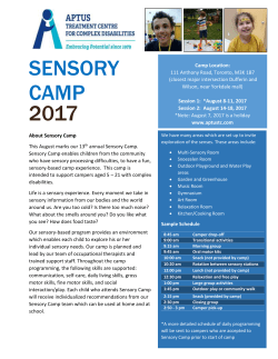 Sensory Camp 2017 Brochure and Registration Form