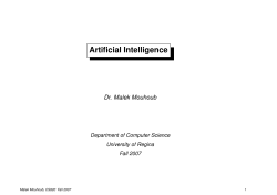 Artificial Intelligence - cs.uregina.ca