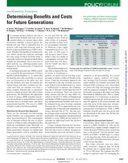 Determining Benefits and Costs for Future Generations