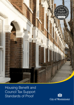 Housing Benefit and Council Tax Support Standards of Proof