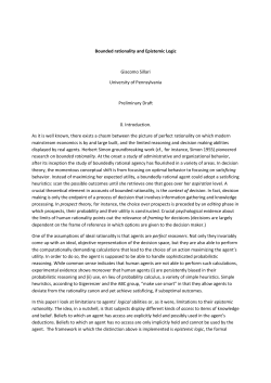 Bounded rationality and Epistemic Logic Giacomo Sillari University