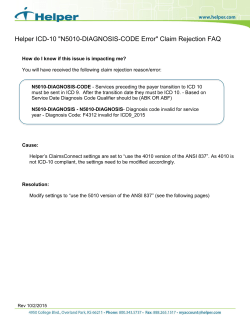 Helper ICD-10 "N5010-DIAGNOSIS-CODE Error" Claim Rejection FAQ