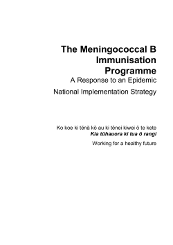 4. Goal and Objectives of the Meningococcal Vaccine Strategy