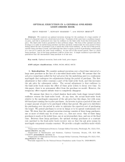 OPTIMAL EXECUTION IN A GENERAL ONE-SIDED LIMIT
