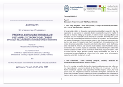 efficiency, sustainable business and sustainable economic