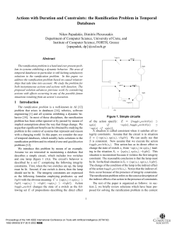 Actions with duration and constraints: the ramification problem in