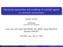 Numerical approaches and modeling of multiple agents in uncertain