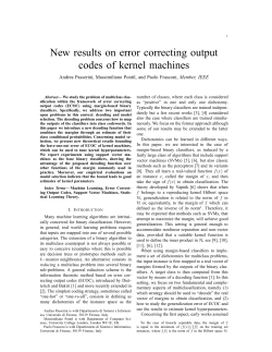 New results on error correcting output codes of kernel machines