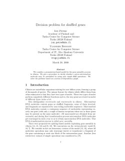 Decision problem for shuffled genes