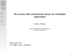 On second order perturbation theory for embedded eigenvalues