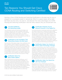 CCNA Top 10 Reasons to Get Certified