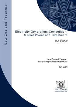 Electricity Generation: Competition, Market Power and Investment