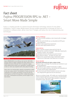 Fact sheet Fujitsu PROGRESSION RPG to .NET – Smart Move Made