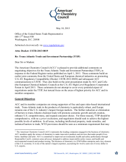 May 10, 2013 Office of the United States Trade Representative 600