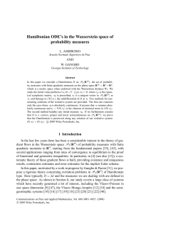 Hamiltonian ODE`s in the Wasserstein space of probability measures