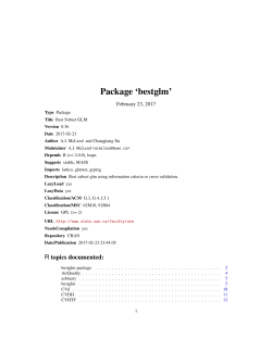 Package `bestglm`