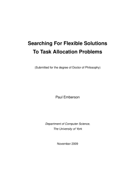 Searching For Flexible Solutions To Task Allocation Problems