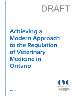 Achieving a Modern Approach to the Regulation of Veterinary