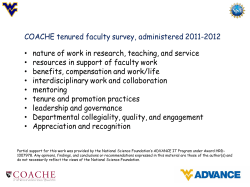 Highlights From the 2011 WVU Exit Survey of Departing Full