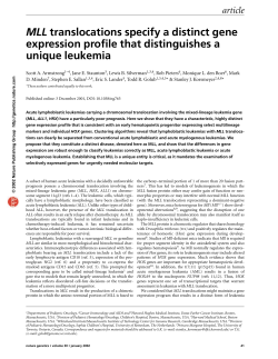 MLL translocations specify a distinct gene expression profile that