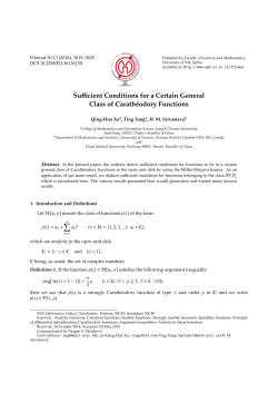 Sufficient Conditions for a Certain General Class of - PMF-a