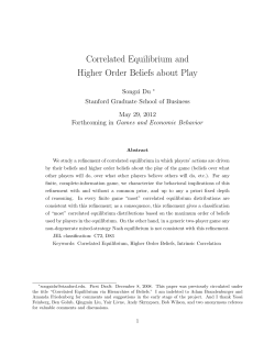 Correlated Equilibrium and Higher Order Beliefs about Play