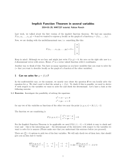 Implicit Function Theorem in several variables