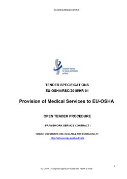 Specifications for Tender - v8.0 - EU-OSHA