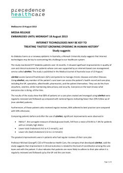 Precedence Healthcare release