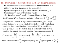 Introduction to Quantum Mechanics AEP3610 Professor