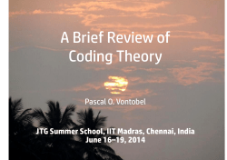 A Brief Review of Coding Theory