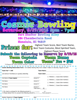 Highest Team Score, Best Team Name, Best Team Costume, Most