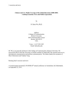 Chinese and US Media Coverage of the Global Recession