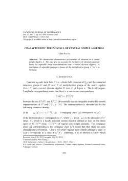 CHARACTERISTIC POLYNOMIALS OF CENTRAL SIMPLE