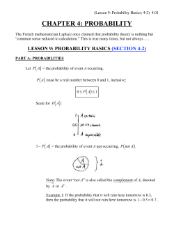 chapter 4: probability