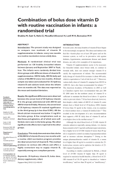 Combination of bolus dose vitamin D with routine