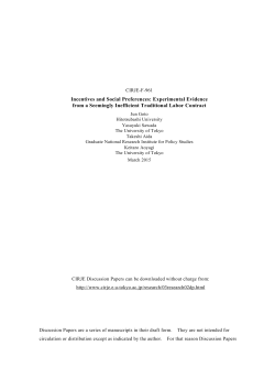 Incentives and Social Preferences: Experimental Evidence