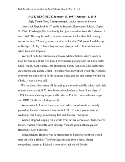 Annie`s tribute to Jack Repcheck