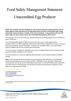 Basic Food Safety management Statement