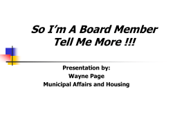 So I`m A Board Member - Federation of Calgary Communities