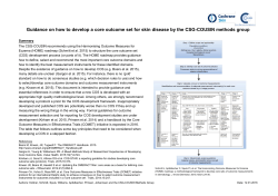 Guidance on how to develop a core outcome set for skin disease by