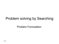 Problem solving by Searching