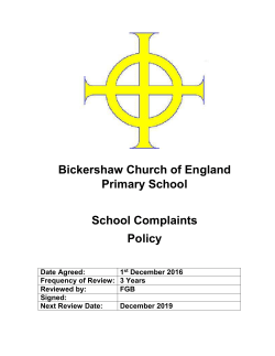 School complaints procedure - Bickershaw Church of England
