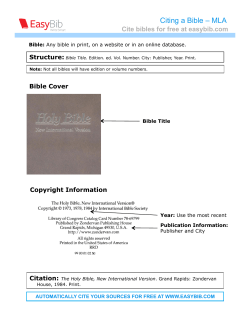Citing a Bible &ndash; MLA