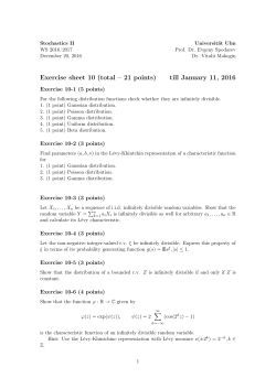 Exercise sheet 10 (total &ndash; 21 points) till January 11, 2016